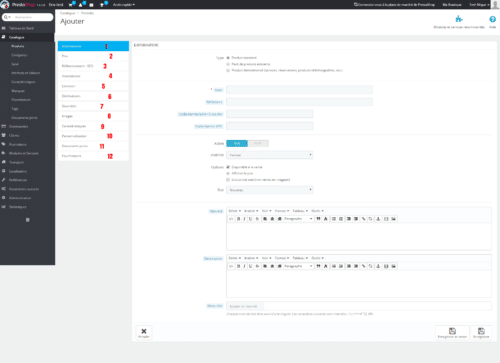 Détail fiche produit Prestashop