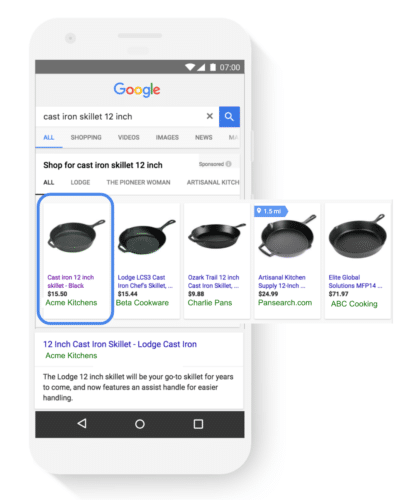 Annonces Google Shopping Search
