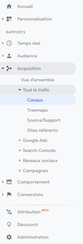 Mots clés organiques Google Analytics