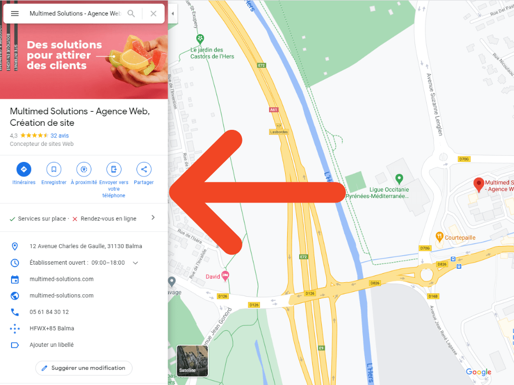 Fiche entreprise sur Google Maps