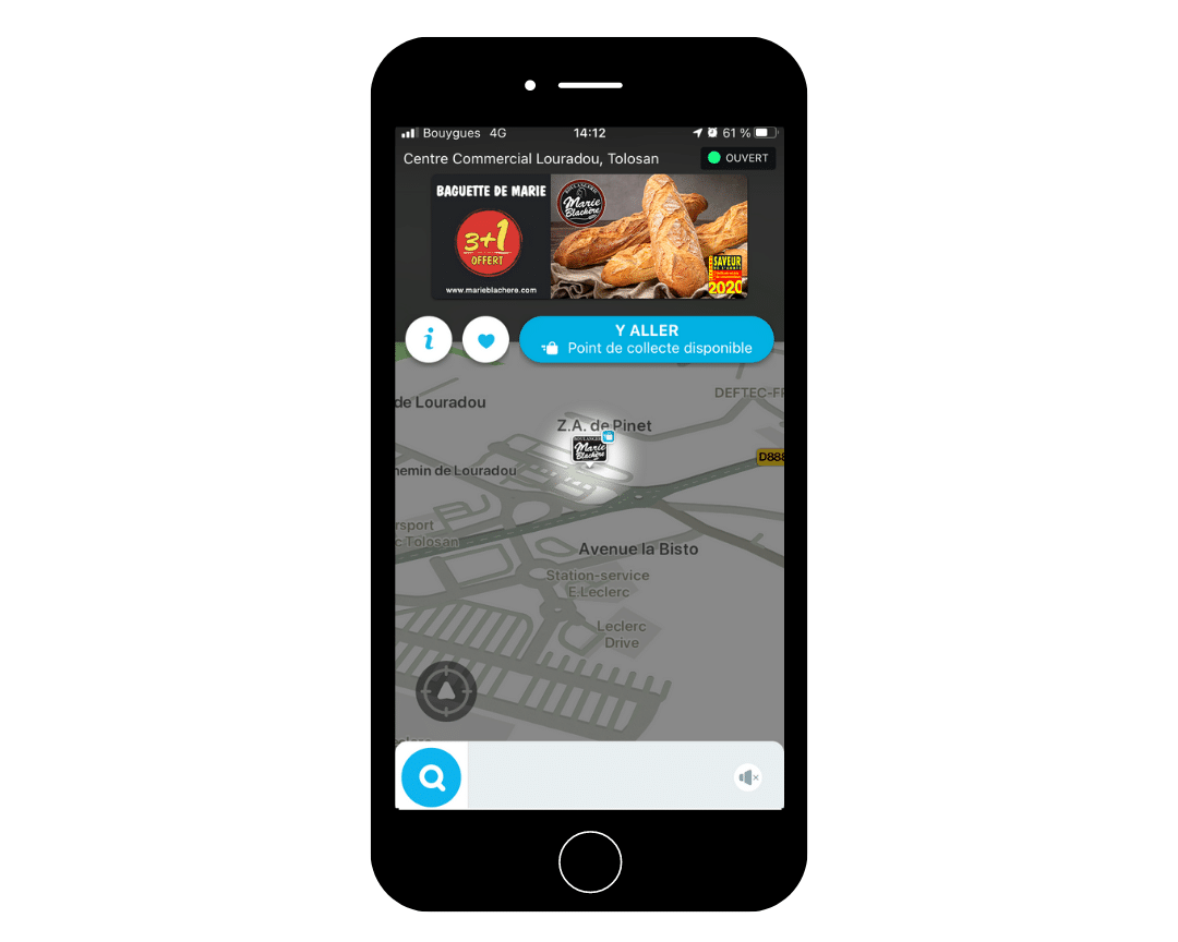 Le format pins de la publicité sur Waze