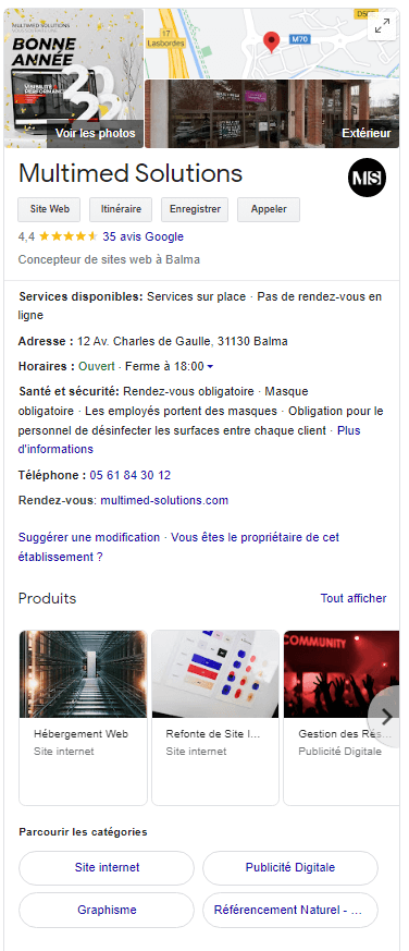 Référencement de fiche Google My Business