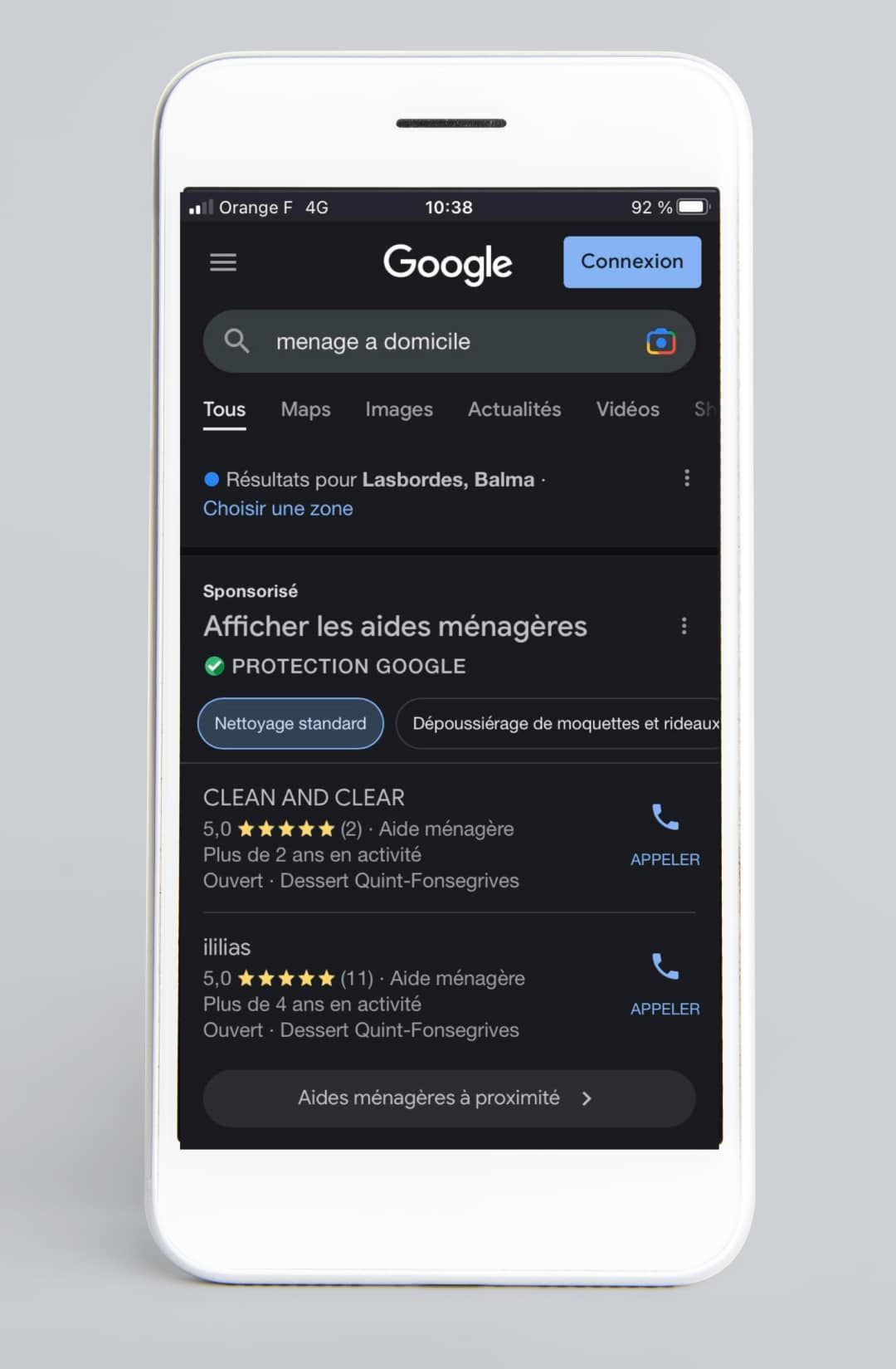 Exemple de Annonce Local Services