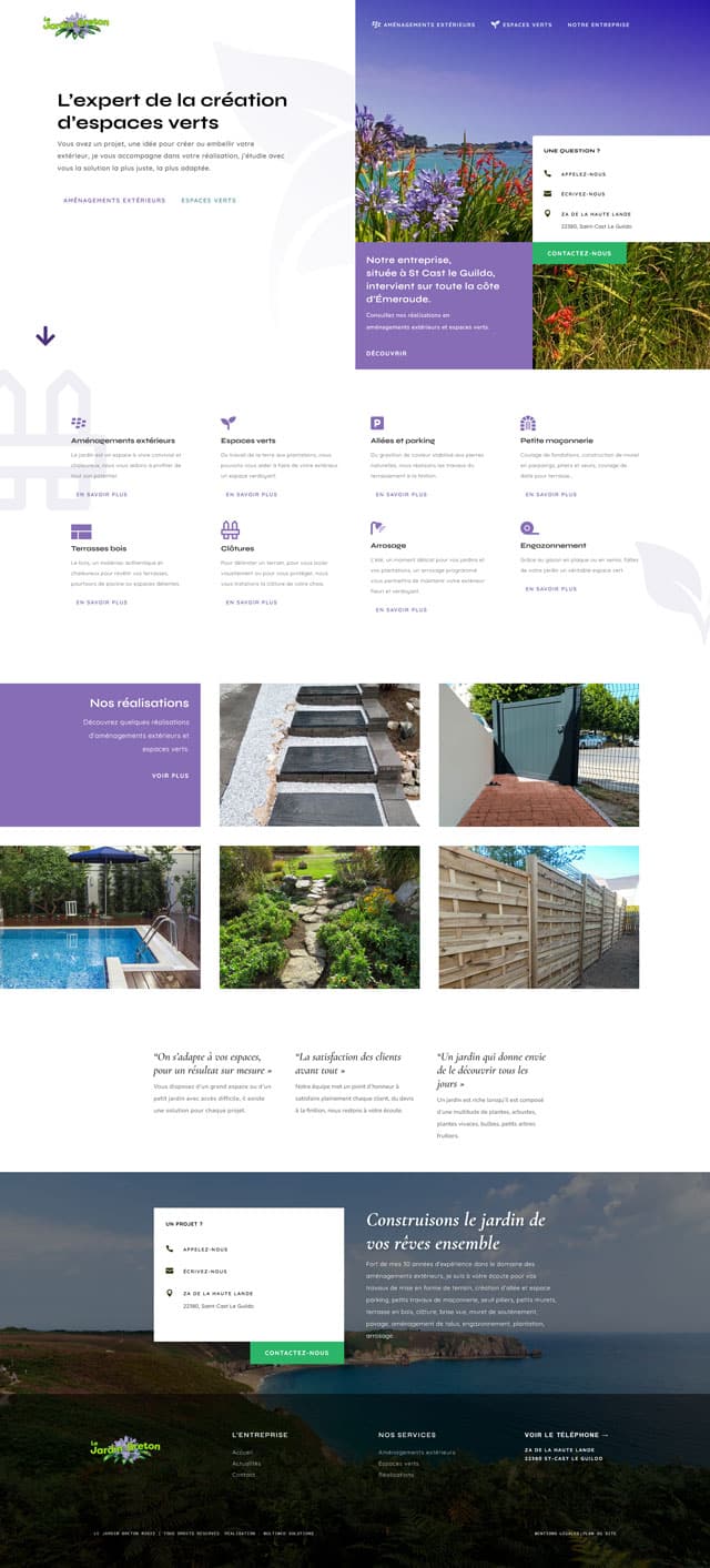 Le Jardin Breton | Site internet