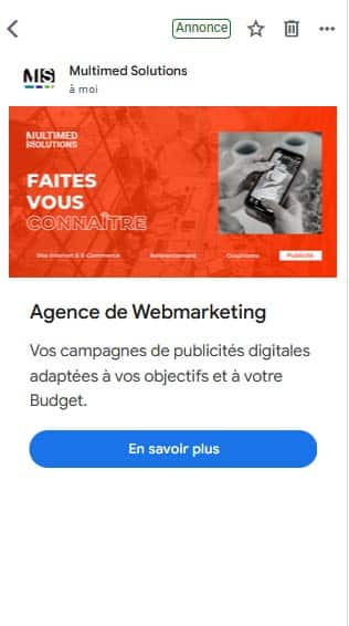 Aperçu annonce Google Ads